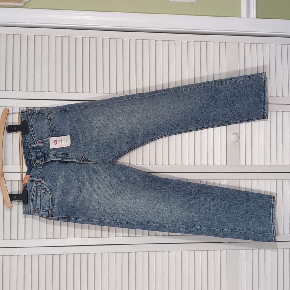 Levi 501Original Fit Straight Leg Stretch Blue Jeans Size W34 L30 Button Up Fly